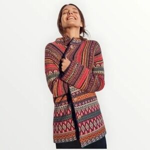 Anthropologie Moth Livia Intarsia Cardigan SZ M Aztec Southwest Wool Western